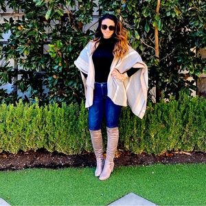 Tan suede high knee boots